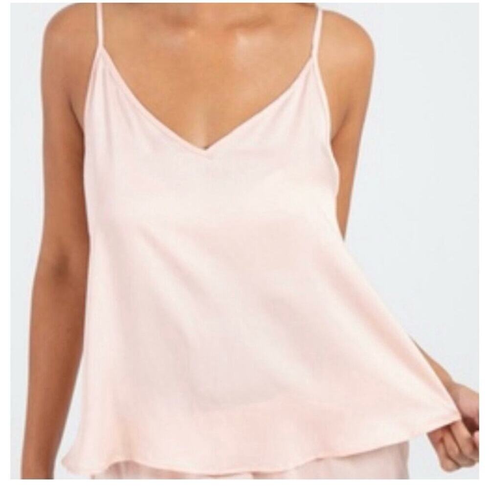 Ettitude Sateen Cami In‎ Cloud Pink Organic Bamboo Layering Lounge Size L NEW